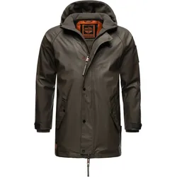 STONE HARBOUR Herren Regenjacke Gummierter Regenparka mit Fleece-Innenfutter Rihaa