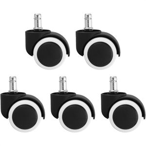 AMSTYLE Stuhlrollen SPM1.912, 5 Stück, Hartbodenrollen, ungebremst, Stift-Ø 11mm