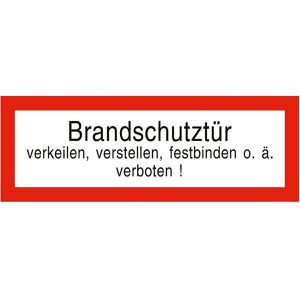 Abtec Hinweisschild DIN 4066, Folie, 21 x 7,4 cm, Feuerwehr, Brandschutztür, doppelseitig