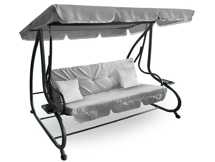 Aga Balançoire de jardin 2en1 GRANDLUX XXL Gris clair