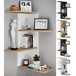 VCM Holzregal hängend   platzsparendes Regal   Maße:  H. 77 x B. 45 x T. 45 cm   Elegantes Regal hängend   Aufbewahrungsregal   Bücherregal   Wandboard - Regal Balos