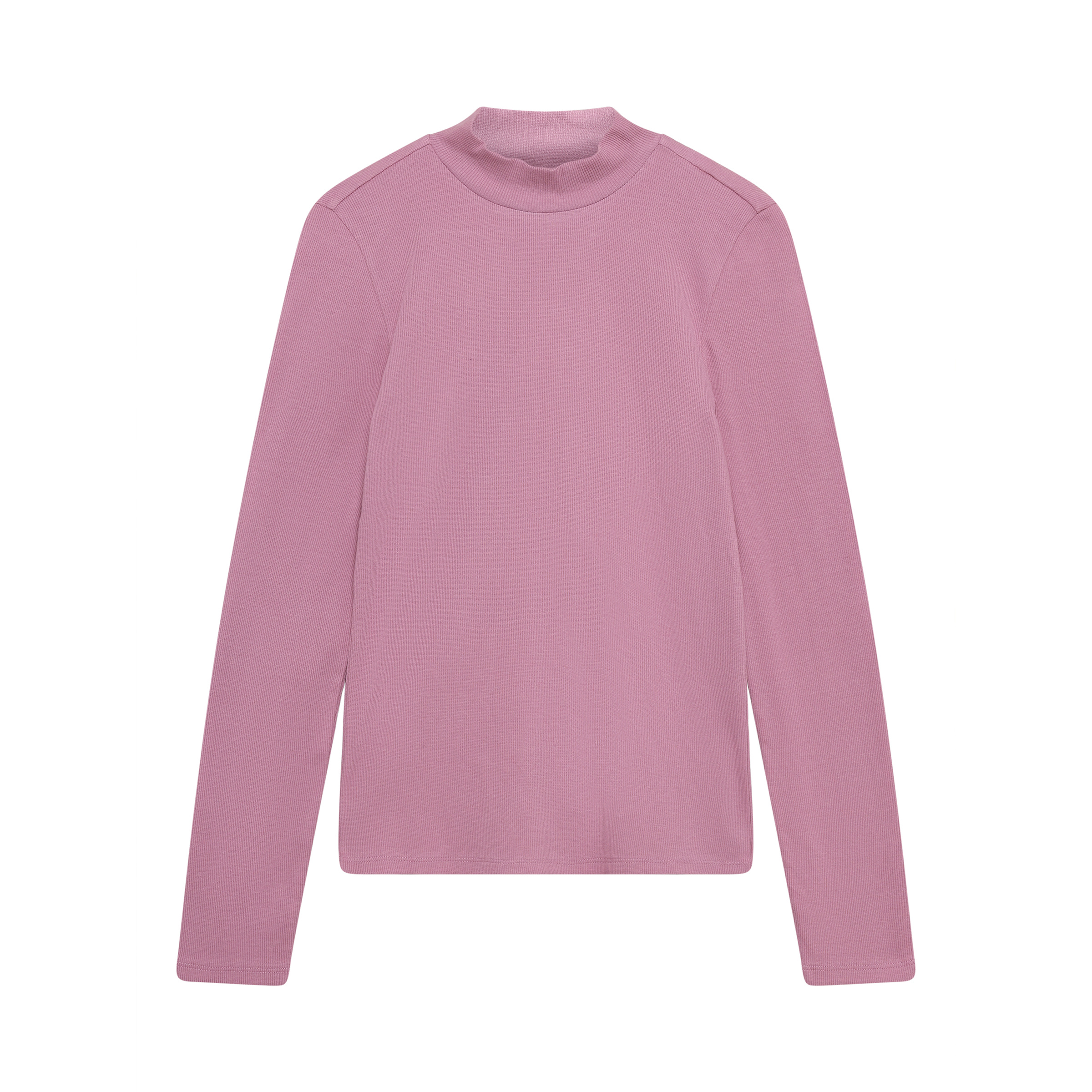 KnowledgeCotton Apparel Rib High Neck Damen Longsleeves rosa Größe M Lifestyle Hautfreundlich