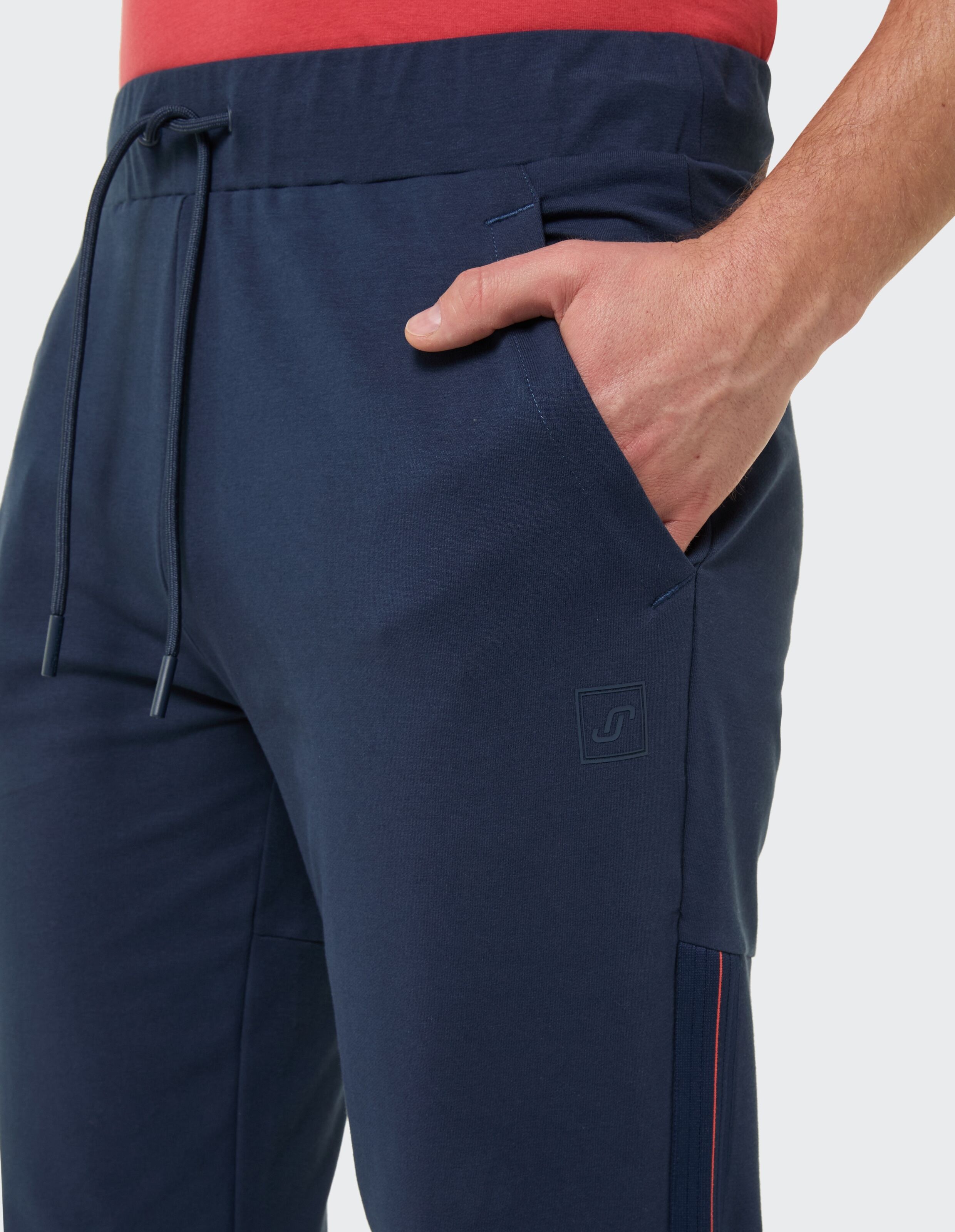 Sweathose JOY SPORTSWEAR "H SWEATHOSE CHARLIE", Herren, Gr. 56, N-Gr, blau (marine), Obermaterial: 75% Baumwolle, 18% Polyester, 7% Elasthan, Hosen Sweathose, sportlicher Stil, für Freizeit und Bewegung, bequemer Tragekomfort marine 56, N-Gr