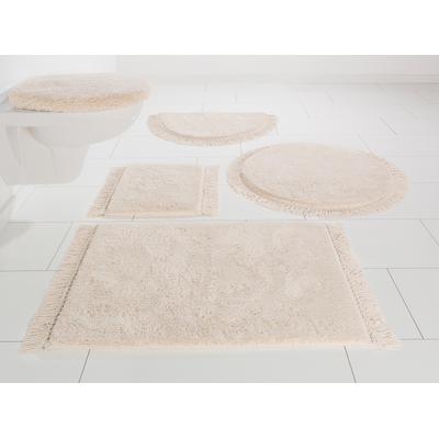Badematte OTTO HOME "Finca, Badvorleger, Badezimmer Teppich" Gr. 6, beige (natur), H:16mm, Baumwolle (Bio-Baumwolle), Badematten, Badematte, Fransen, Boho, Badteppich, Bio-Baumwolle, auch als 3 teiliges Set