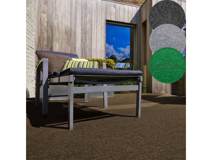 Andiamo Edinburgh, Gesamthöhe 4 mm, Made in Netherlands rechteckig aus Nadelfilz, mit Drainagenoppen, für Balkon, Terasse, Wintergarten