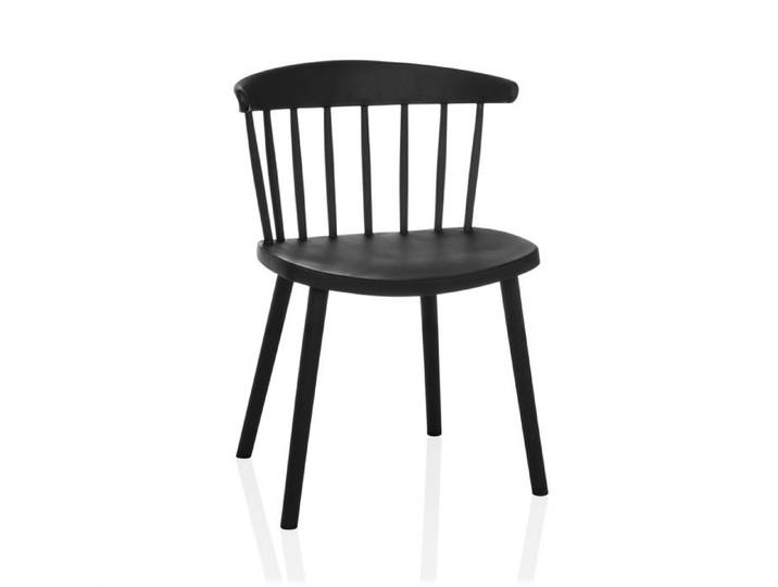 Chaise de salle à manger - hjh LIVING - ARTIFO RIB - Noir - Plastique