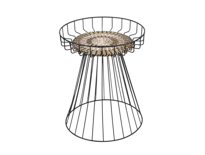 Urban Living - Table d'appoint en métal Bohême - Diam. 40 x H. 49 cm - Noir