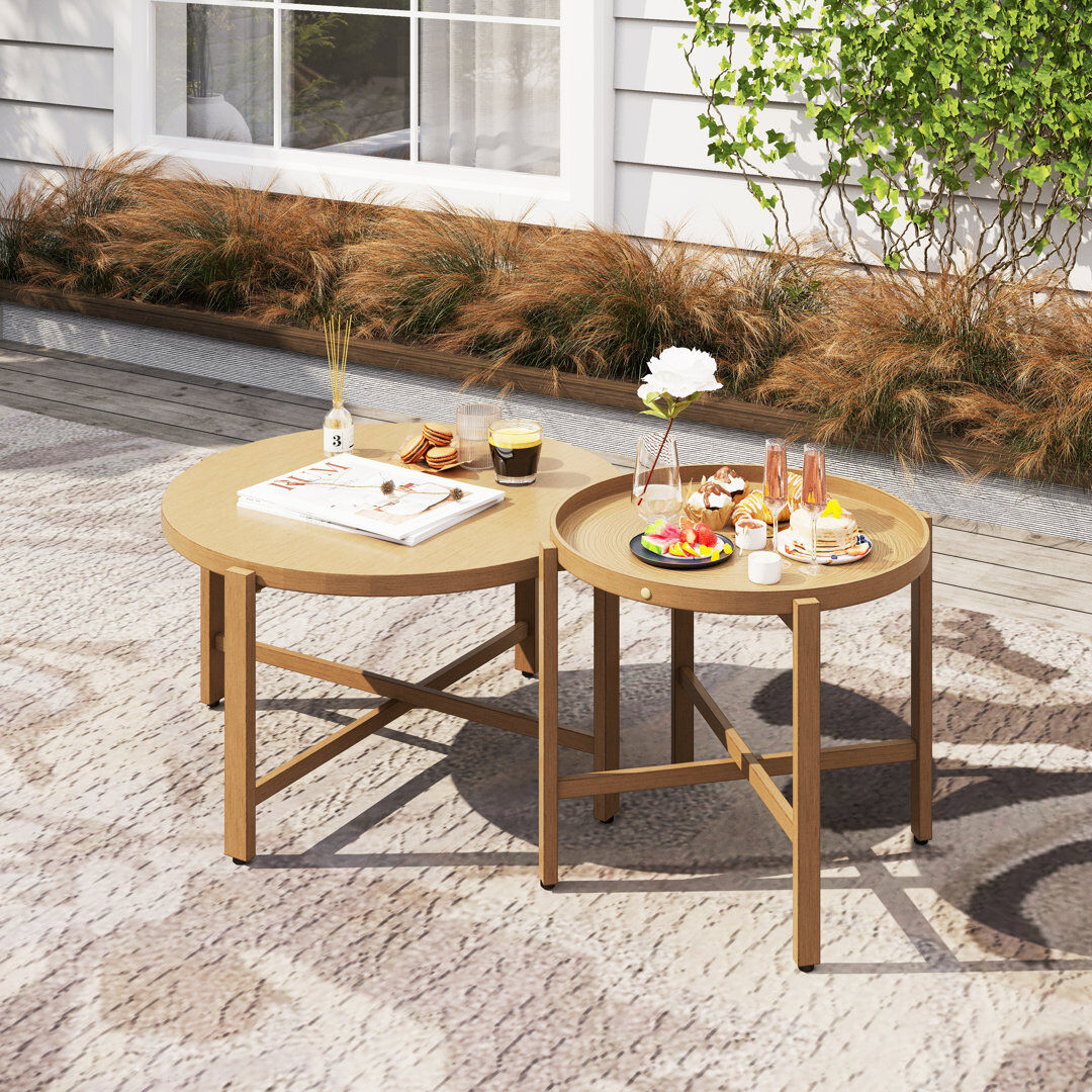 EUCamping World Int. (Alphamarts) Round Outdoor Coffee Table - 70.99 cm W 70.99 cm D Brown