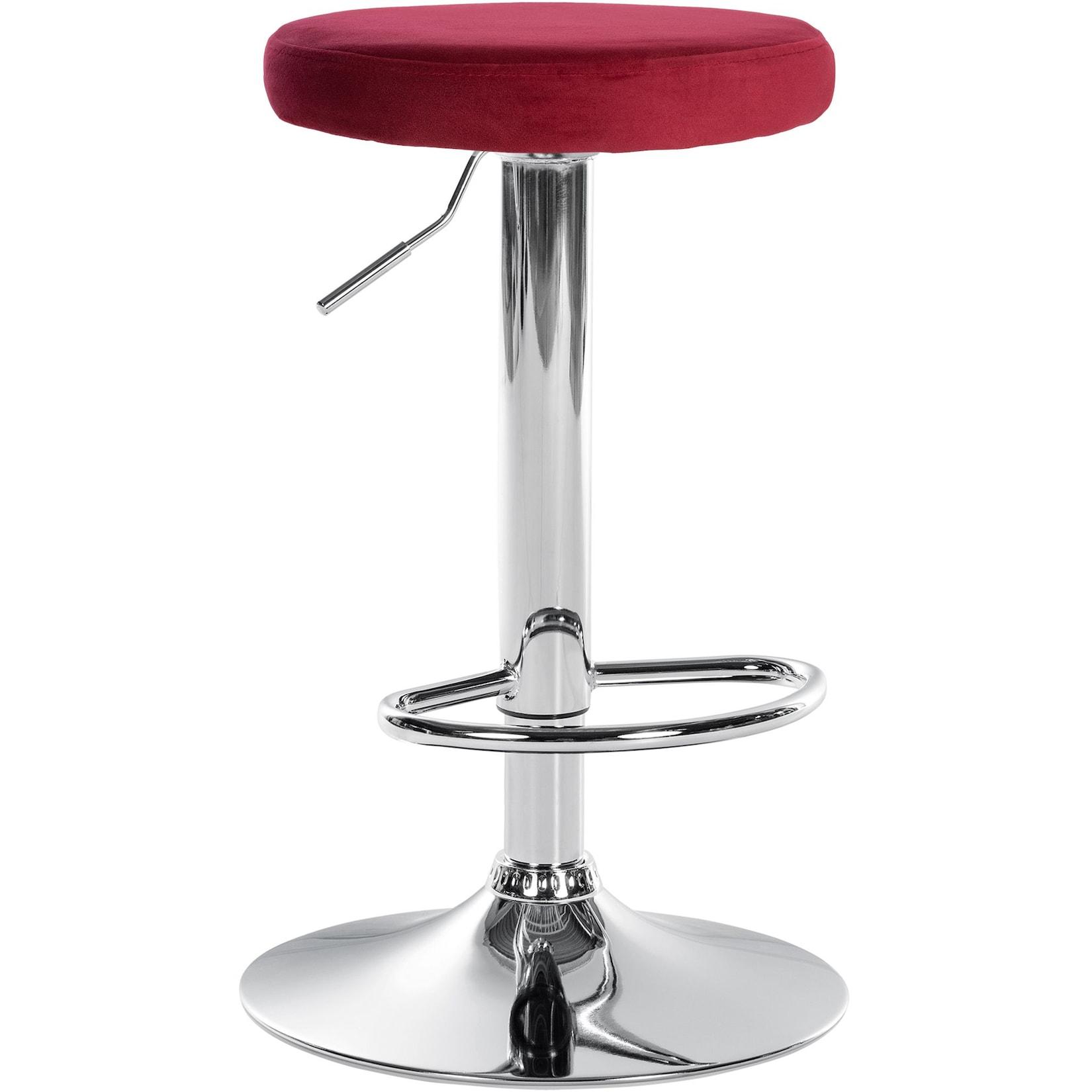 CLP Barhocker Ponte Samt chrom - Farbe: rot, Gestellfarbe: chrom