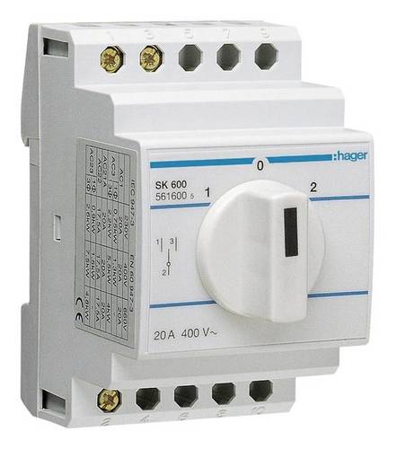 Hager Umschalter 1polig 20A 400V SK600