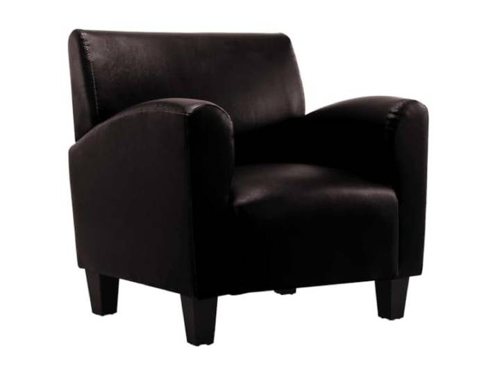 KTHLBRH Sessel dunkelbraun aus Kunstleder 70 x 69 x 72 cm mit Kissen Ergonomisches Design, Schwammkissen, stabiler Rahmen, vielseitige Verwendung, strapazierfähige Mischmaterialien