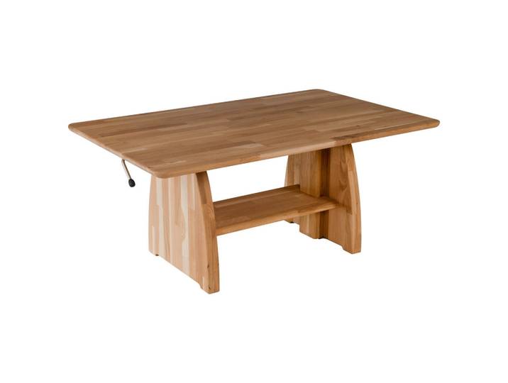 Couchtisch, Eiche, Holz, Metall, Wildeiche, massiv, rechteckig, Wange, 65x47-66x105 cm, höhenverstellbar, Wohnzimmer, Wohnzimmertische, Couchtische, Couchtische Metall