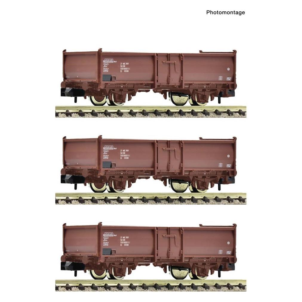Fleischmann 6660158 N 3 pcs Set: Open goods wagon, DR (Spur N) (6660158)