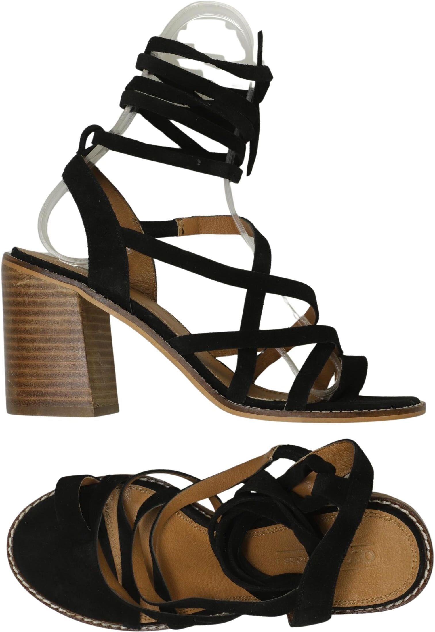 asos Damen Sandalen, Schwarz, Gr. EU 38 (UK 5), Leder - Second Hand