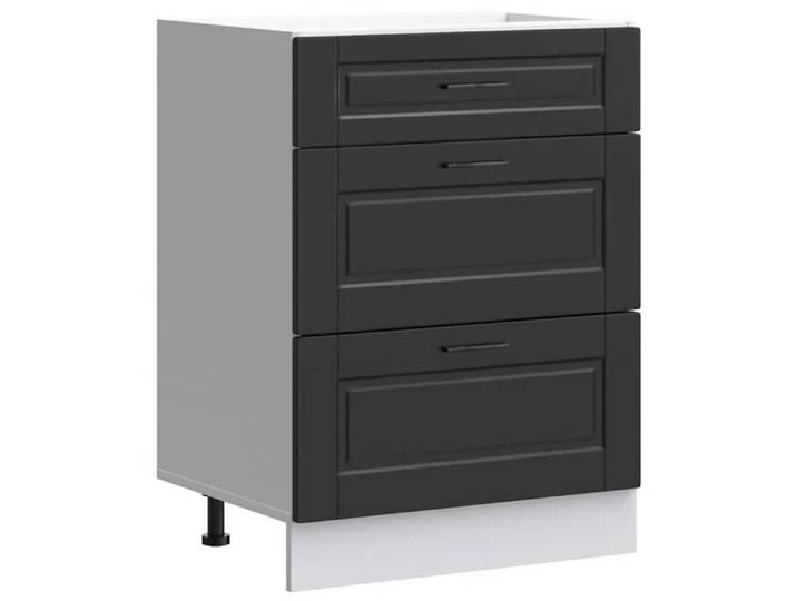 HOT Ventes Buffet cuisine - CHIC Armoire de cuisine Porto - noir - bois d'ingénierie @697@