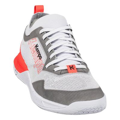 Hallenschuh KEMPA "Hallen-Sport-Schuhe Kourtfly", Kinder, Gr. 15, weiß (weiß, schwarz, fluo rot), Obermaterial: 100% Textilmaterial TEXMAT., Schuhe Hallenschuh