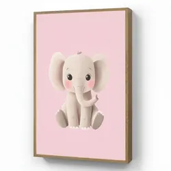 WANDLEUCHTE MIT AKKU Elefant - Baby - Rosa - Cartoon Dimmbar 60x90 cm Wandlampe