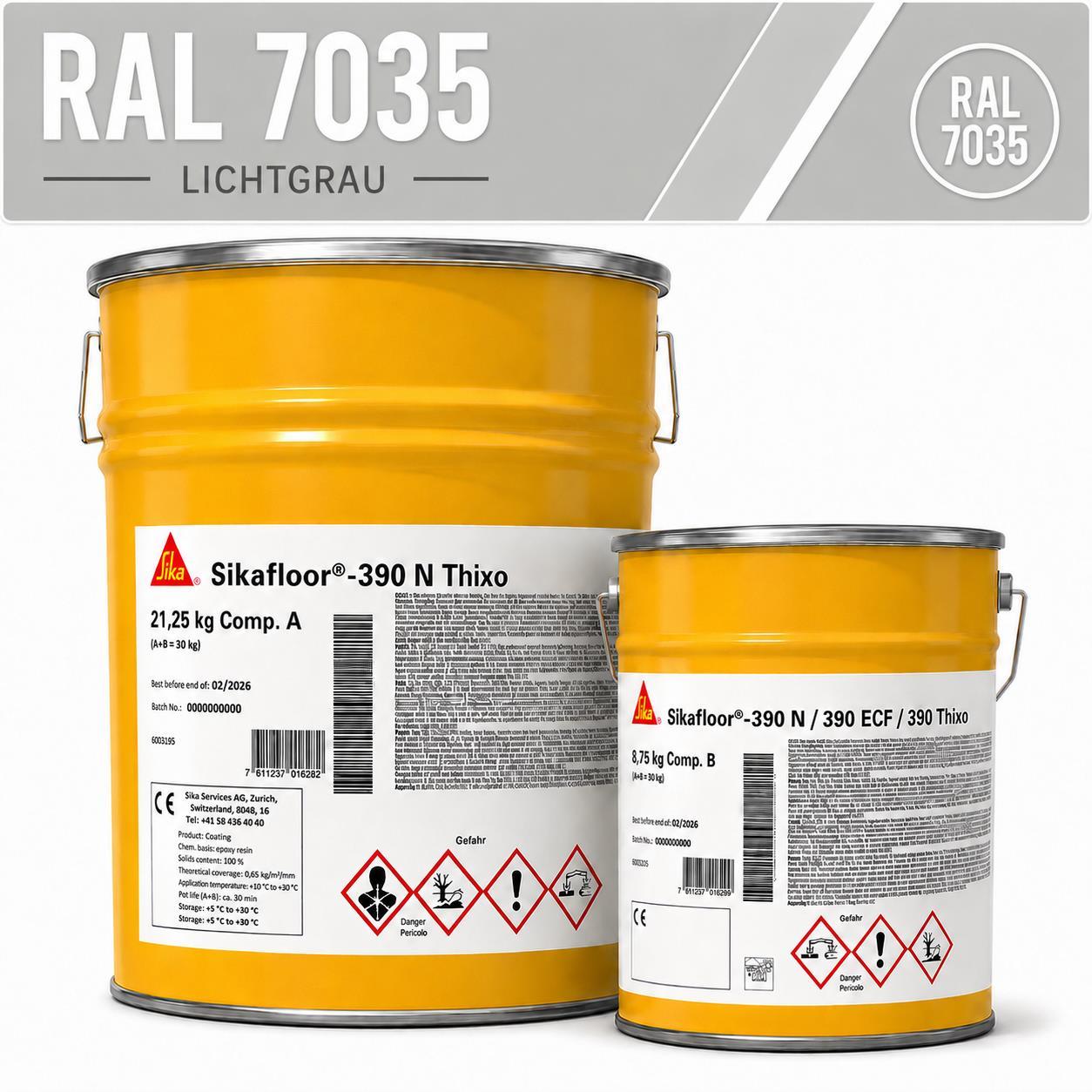 Sikafloor-390 N Thixo 2K RAL7035 25kg Epoxidharz-Dünnbeschichtung