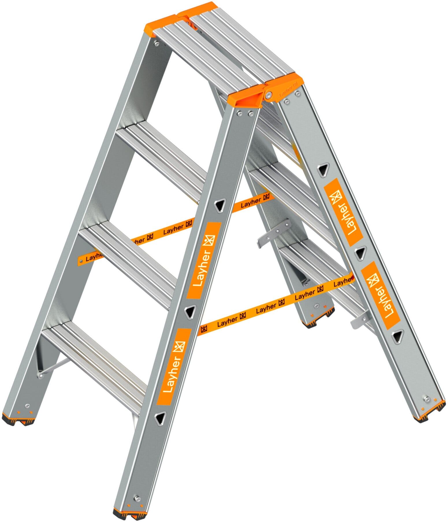 Layher Stufenstehleiter TOPIC 1048 2x4 Stufen eloxiert (1048004)