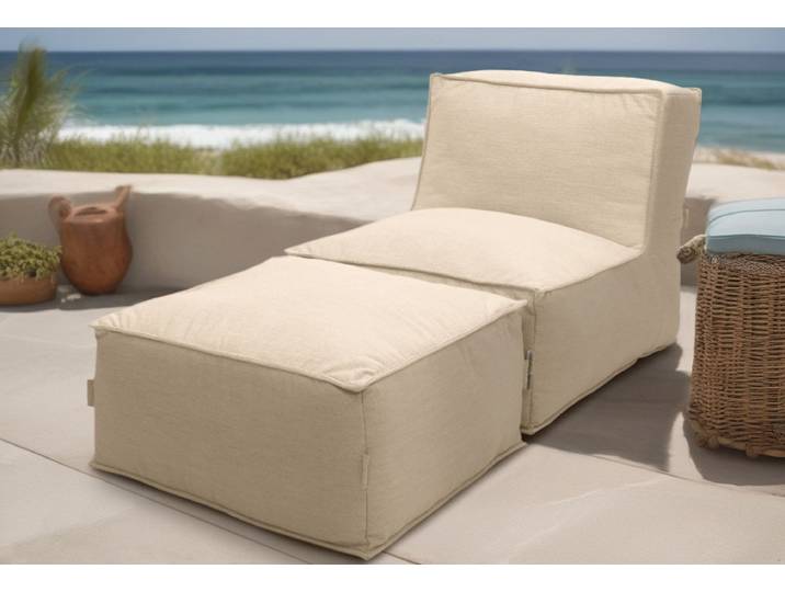 DOMO collection Hocker Fiu für Terrasse, Balkon, Garten, Camping - wetterfest, Aufblasbarer Outdoor Sitzhocker 75 x 70 cm, klein verstaubar