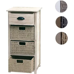 Kommode HWC-K84 mit Körben, Schrank Schubladenschrank, Holz 83x40x29cm ~ natur, Körbe hellbraun