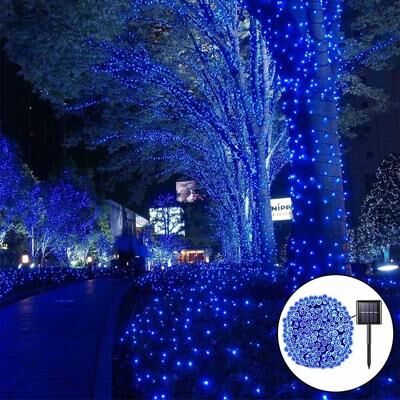 Uplift Treasures Outdoor Solar Waterproof Fairy String Lights blue 200led 22m
