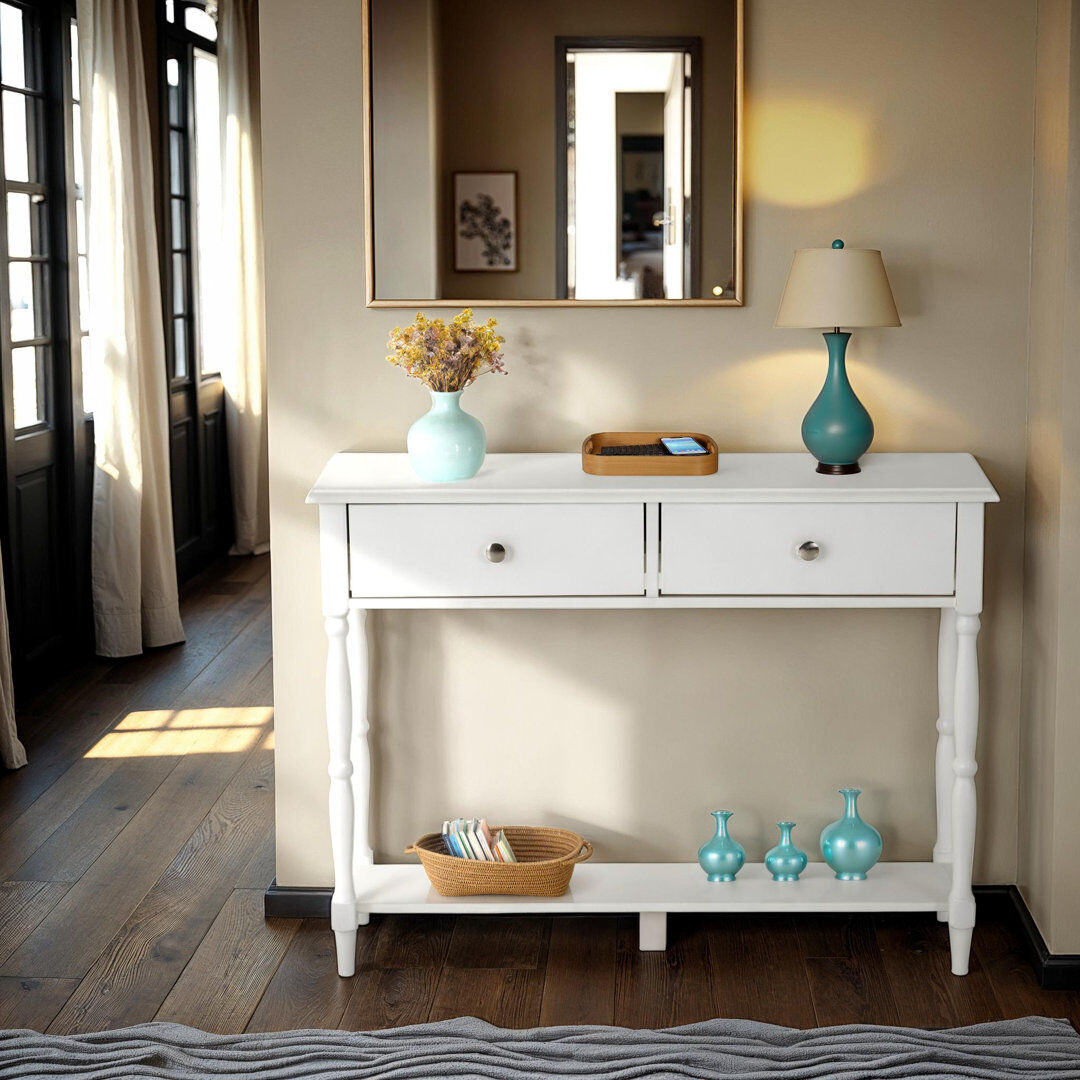 Lark Manor Clarita Console Table White 75.5cm H X 100cm W X 35cm D