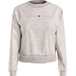 Tommy Hilfiger Tonal Logo Lounge Sweatshirt Beige Medium Damen