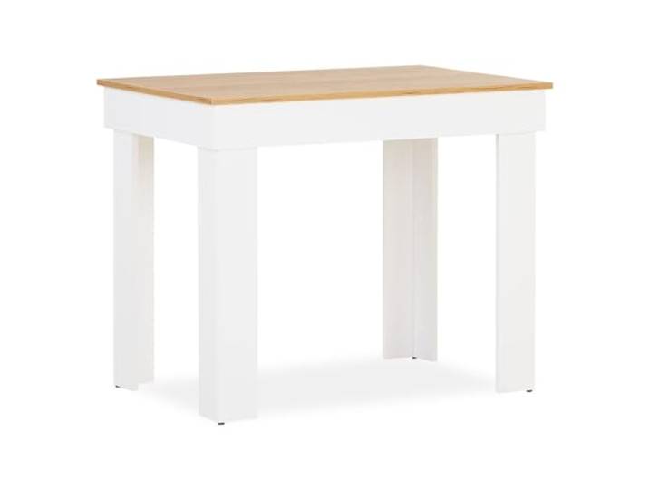 Homestyle4u Esstisch Küchentisch Weiß Holz 90x60 cm Eichenholzoptik massiv Wohnzimmertisch 2 Personen Artikel 2649