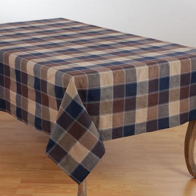 Saro Lifestyle Stitched Design Plaid Tablecloth