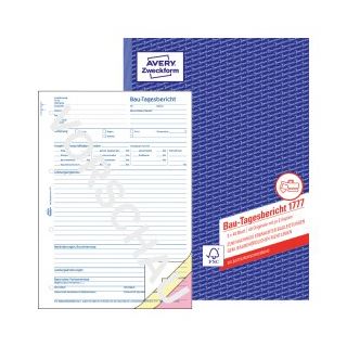 AVERY Zweckform Formularbuch "Bau-Tagesbericht", SD, A4