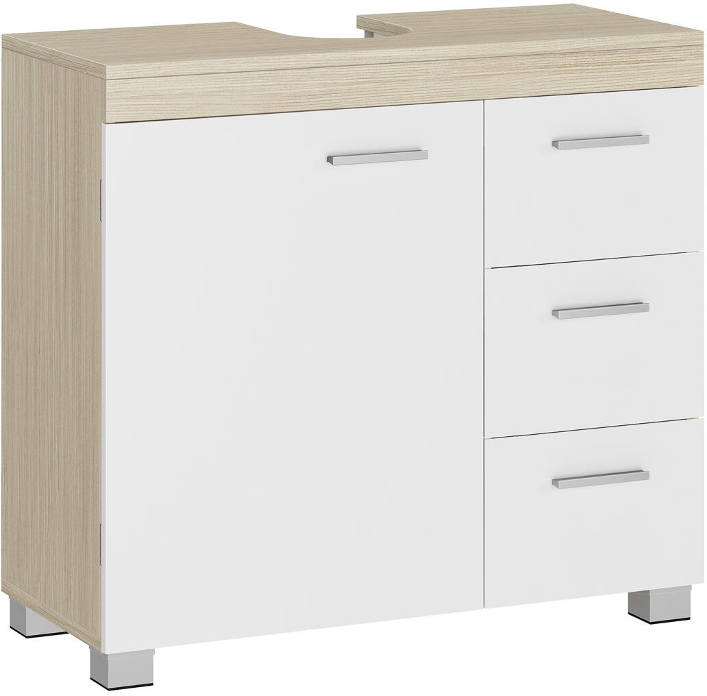 17 Stories 70mm Single Bathroom Vanity with Basin Sonoma Oak/White