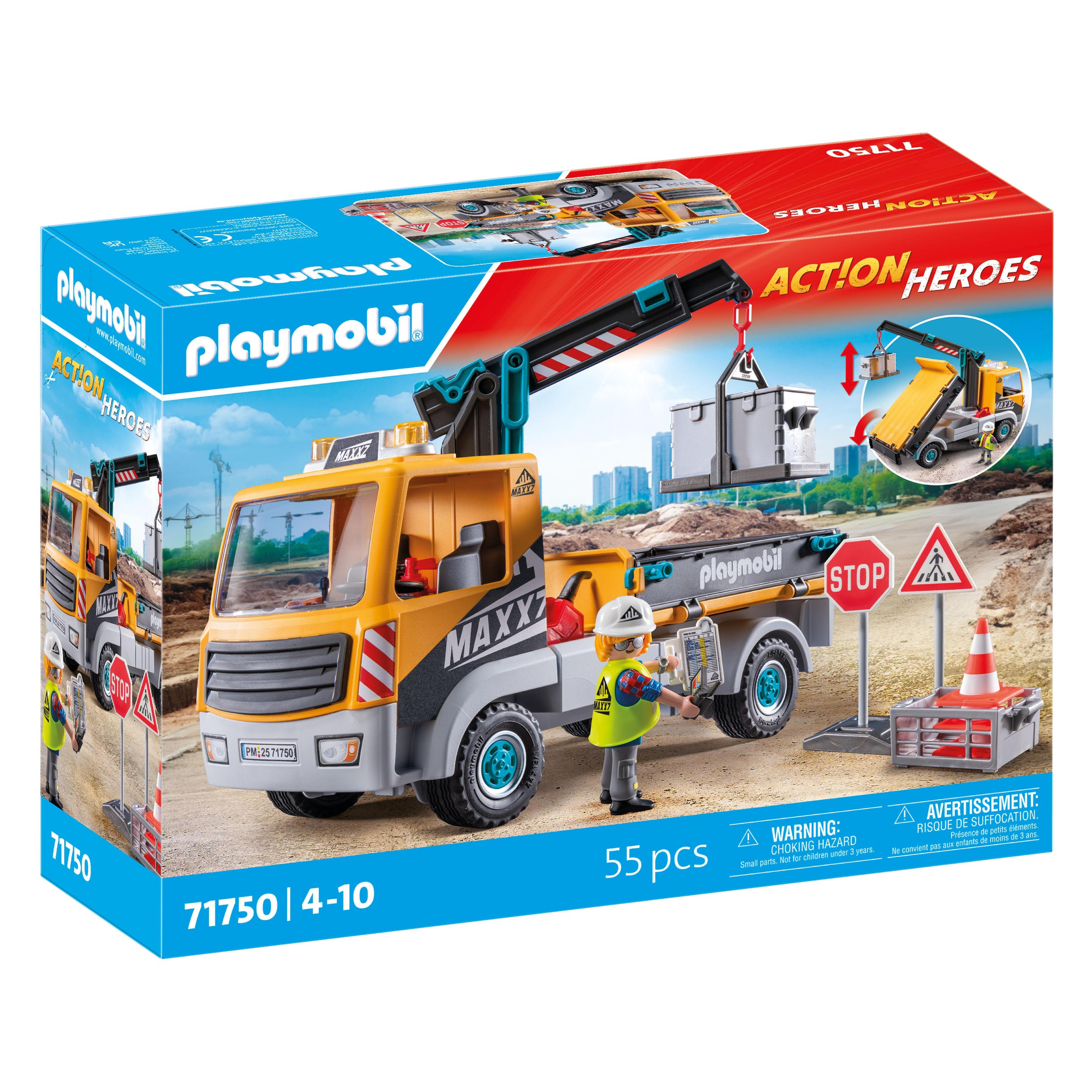 Playmobil Baustellen-LKW mit Kran (Playmobil Action Heroes) (71750)