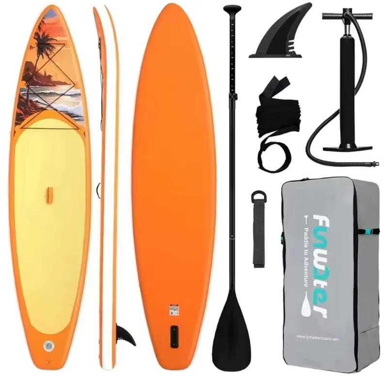 Aufblasbares SUP-Board - SUPFW54A - 350 x 84 x 15 cm - Rutschfestes PVC - Komplettes Zubehörset - Für Anfänger - Für Yoga, Angeln und Reisen