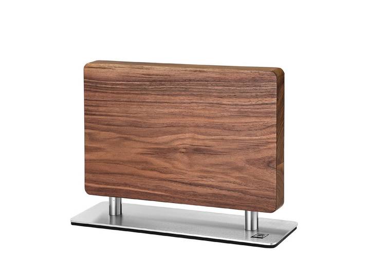 ZAYIKO Magnet-Messerblock doppelseitig, Premium Magnet-Messerhalter aus Walnussholz (1tlg), Massives Nussbaumholz, Edelstahlsockel