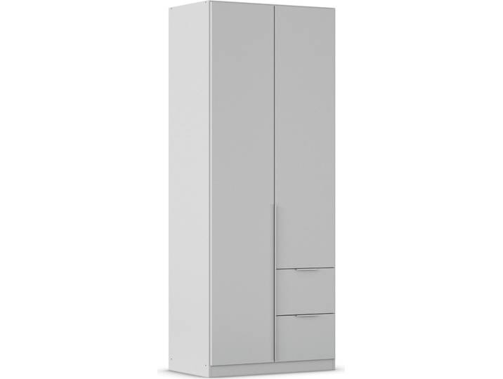 Drehtürenschrank, Holzwerkstoff, Seidengrau, 91×229×54 cm, Mit Außenschubkästen, Klassisch, Rauch
