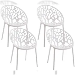 CLP 4er Set Gartenstühle Hope Kunststoff HBT: 80x59x60 cm weiß