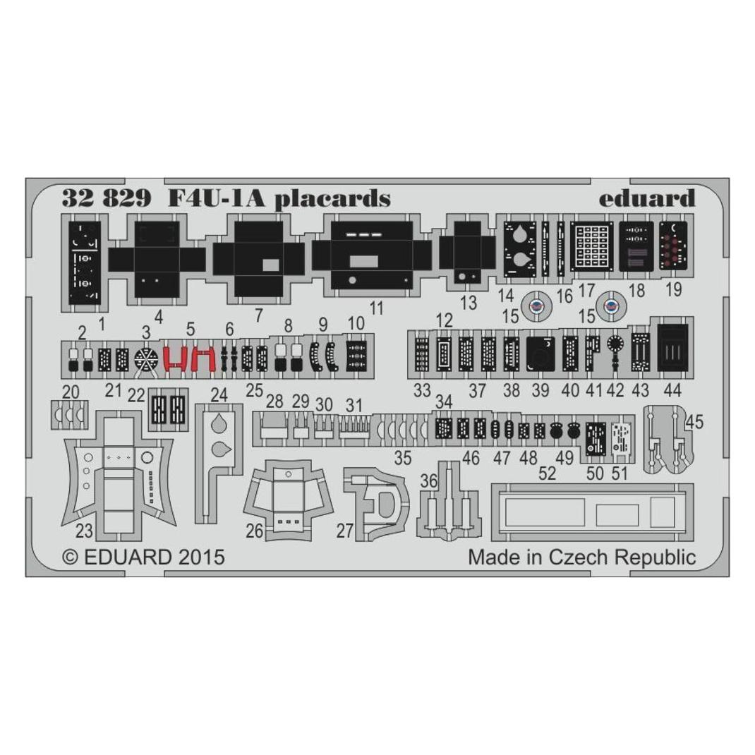 Eduard F4U-1A placards for Tamiya (32829)