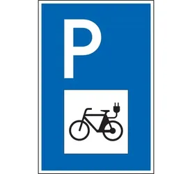 Schild I Parkplatzschild E-Bike, mit Symbol, Kunststoff, spitze Ecken, 250x400mm