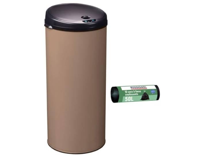 ROSSIGNOL Poubelle de cuisine automatique et 10 sacs-poubelle. Capacité 45L\, Fabrication française\, Poubelle à ouverture automatique SENSITIVE