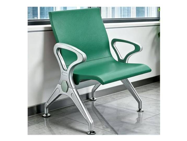 YPIOUREN Wartezimmer Stühle, Esszimmer Stühle, Stuhl mit Armlehne Stabiler Rahmen aus Aluminiumlegierung, 750 Kg Tragfähigkeit, Bequeme Rückenlehne und Armlehnen(Dark green)