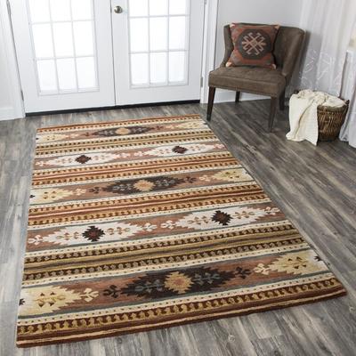 Alora Decor Ryder Rust, Tan, Ivory, and Grey Hand-tufted Wool Rug