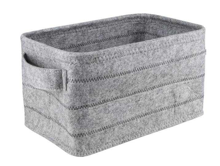 Aufbewahrungskorb KLEINE WOLKE Ticino , grau (auster), B:30,5cm H:18cm T:20cm, Polyester, Aufbewahrungsboxen, Aufbewahrungskorb