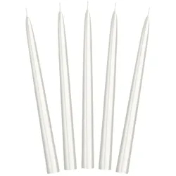 PartyDeco 10x Metallisierte Kegelkerze, perlmutt, 24cm