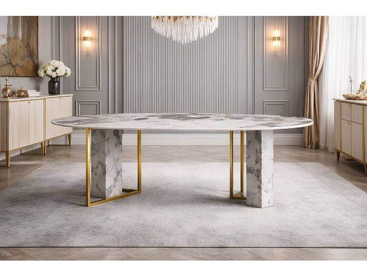 Xlmoebel Esstisch Luxus Design Marmor Stil Esstisch Möbel Tisch Sofort (1-St., Esstisch), Made in Europa