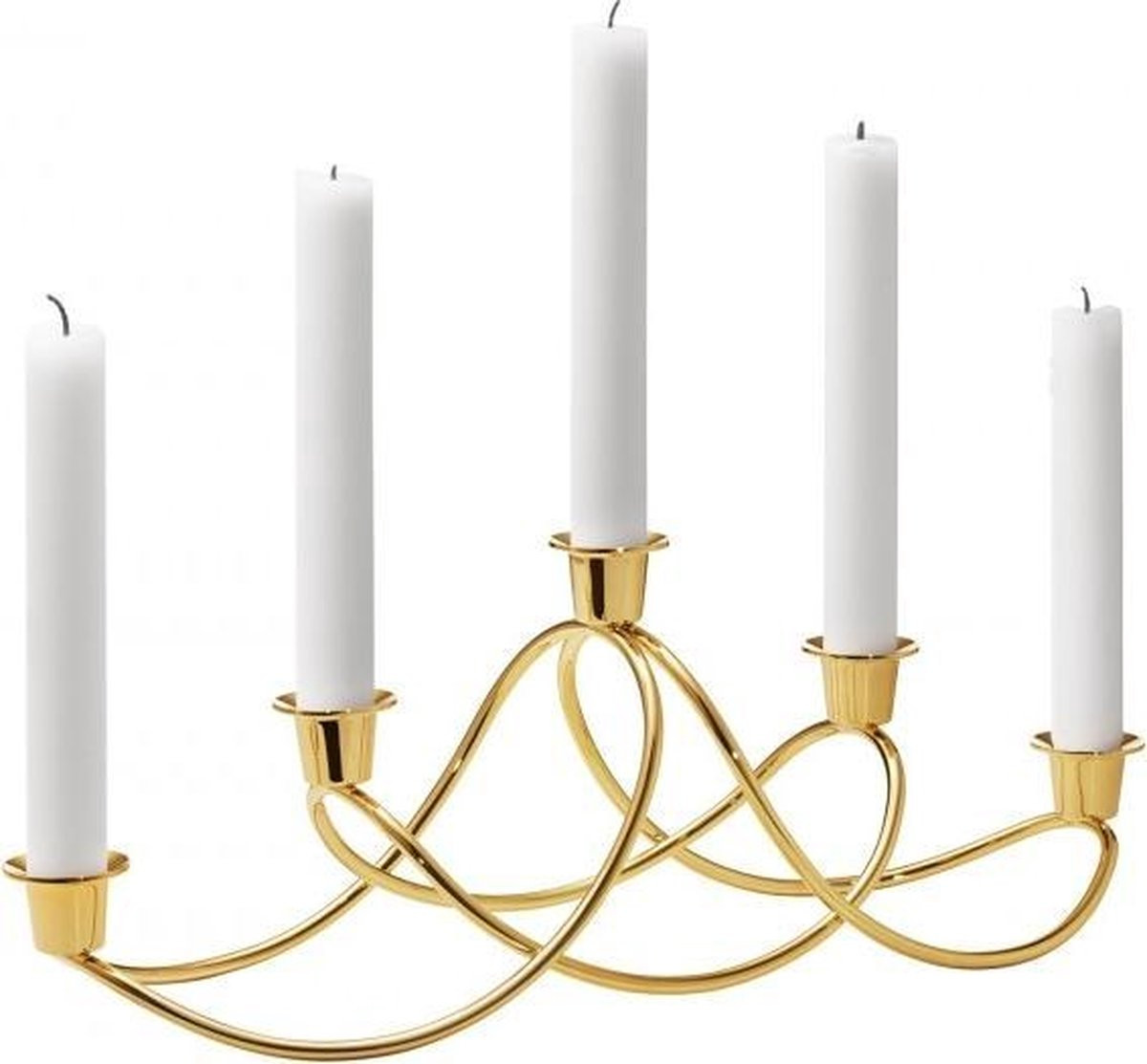 Georg Jensen Harmony kandelaar goud voor stompkaarsen