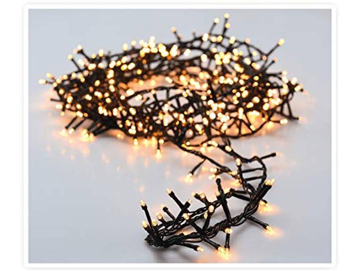 Spetebo Guirlande lumineuse LED en grappes - 30 m / 1500 LED - Blanc chaud - Décoration de sapin de Noël et de jardin - Éclairage IP44 avec câble d’alimentation - Éclairage de Noël pour l’intérieur et