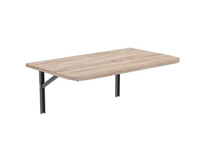AKKE Klapptisch Wandklapptisch Esstisch - Klappbar Faltbar Platzsparend - Abgerundete Ecken - 80x50 cm - Sonoma