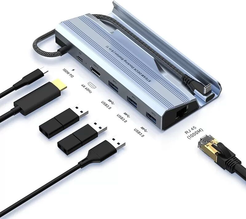 INF 6-in-1 Aluminiumlegierung Dockingstation Kompatibel mit Steam Deck & Asus Handheld-Spielkonsolen