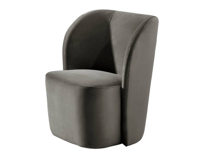 Fauteuil Nadolo Gris/Anthracite Velours Blonda 75 x 78 x 49cm
